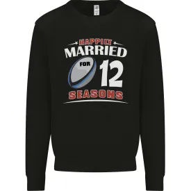 12 Year Wedding Anniversary 12th Rugby Mens Sweatshirt Jumper