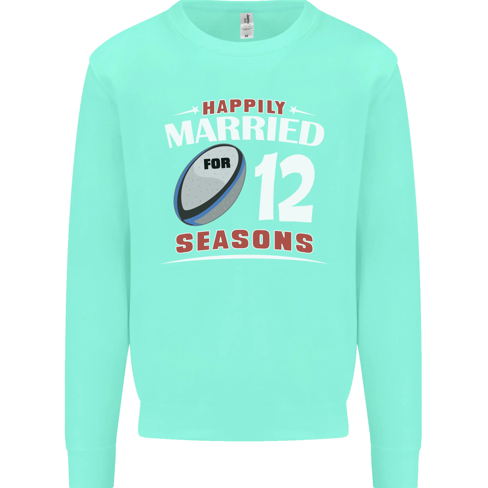 12 Year Wedding Anniversary 12th Rugby Mens Sweatshirt Jumper