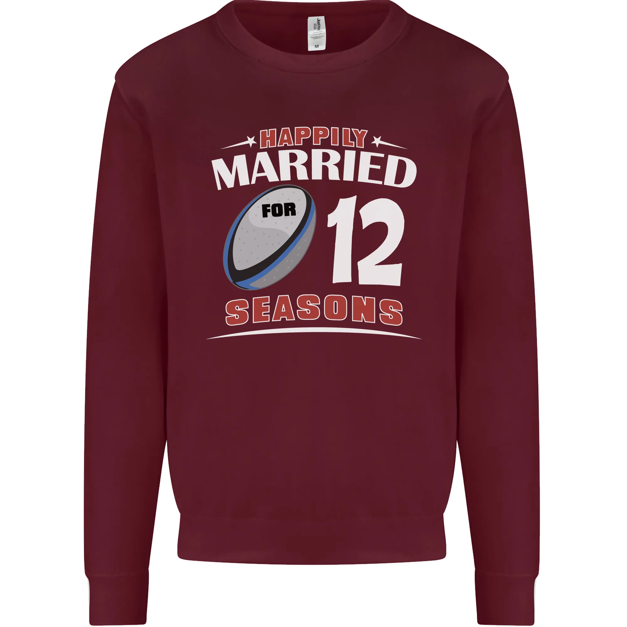 12 Year Wedding Anniversary 12th Rugby Mens Sweatshirt Jumper