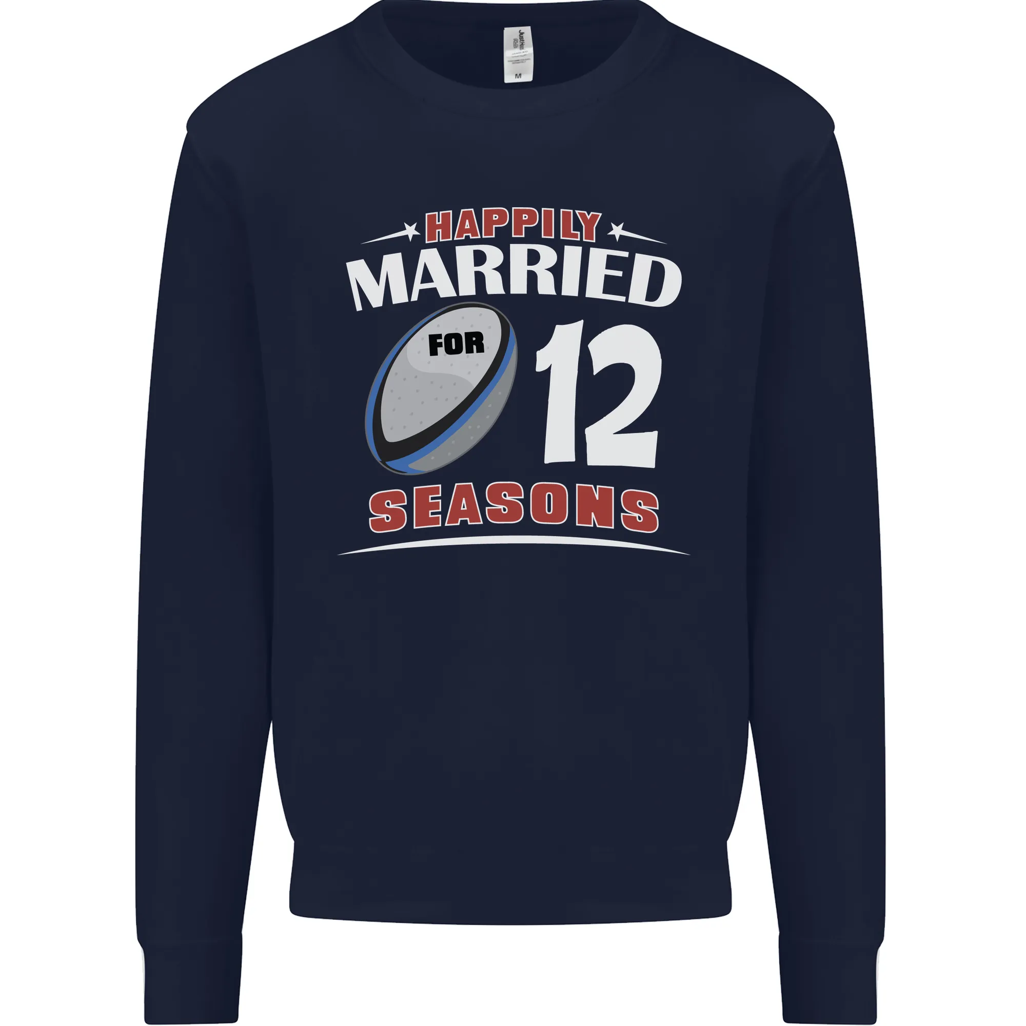 12 Year Wedding Anniversary 12th Rugby Mens Sweatshirt Jumper