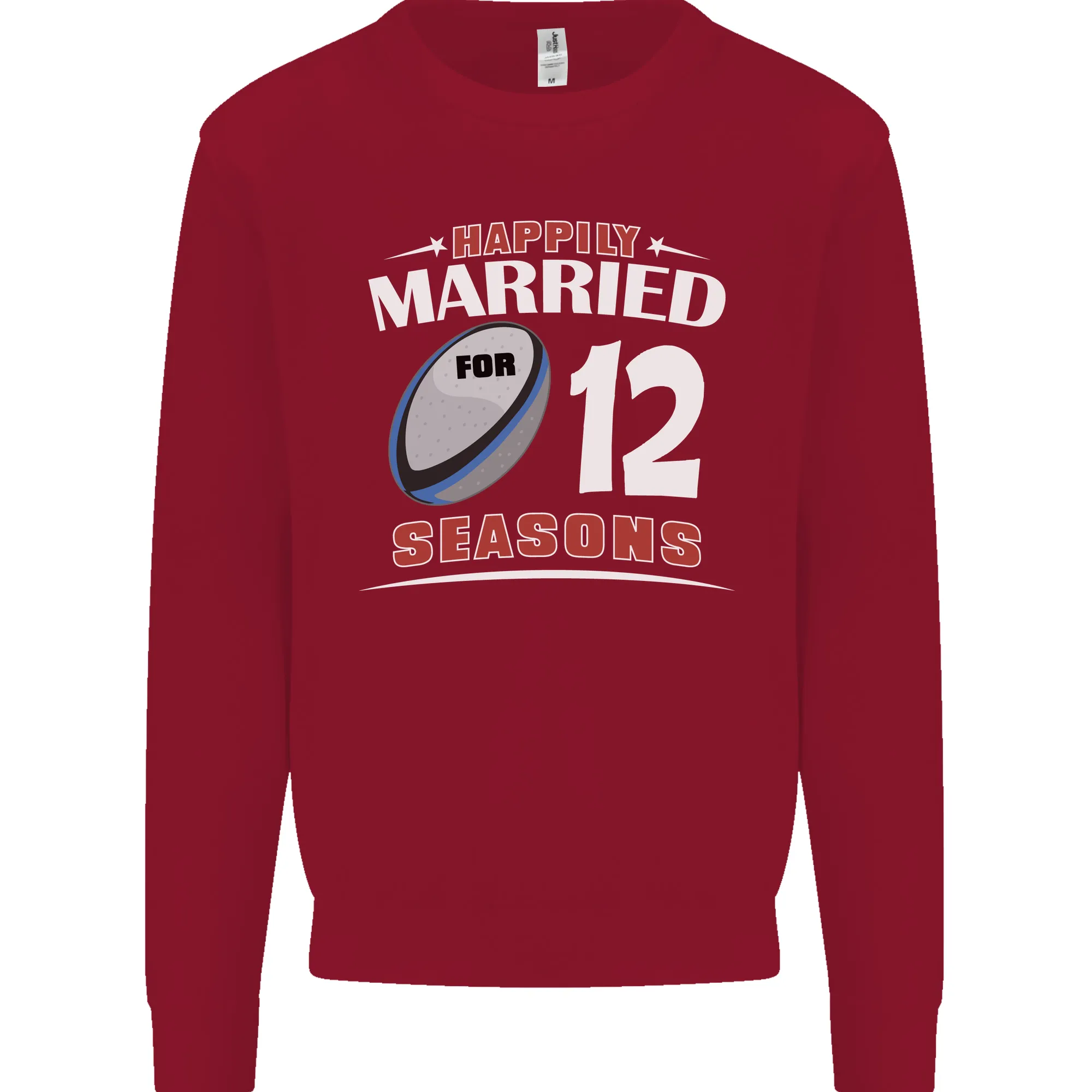 12 Year Wedding Anniversary 12th Rugby Mens Sweatshirt Jumper