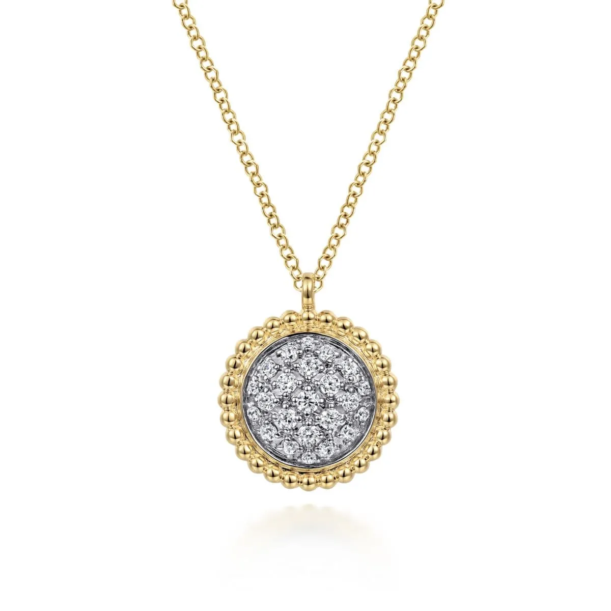 14K Yellow Gold Bujukan and Diamond Pavé Pendant Necklace - NK6978Y45JJ