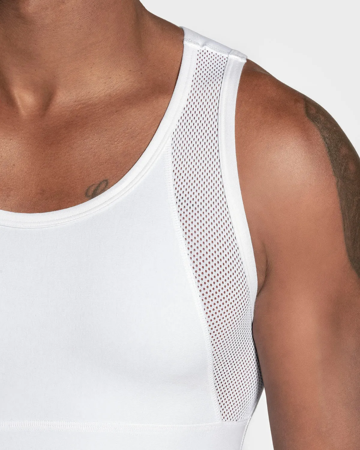 3-Pack Stretch Cotton Moderate Compression Shaper Tank with Mesh Cutouts