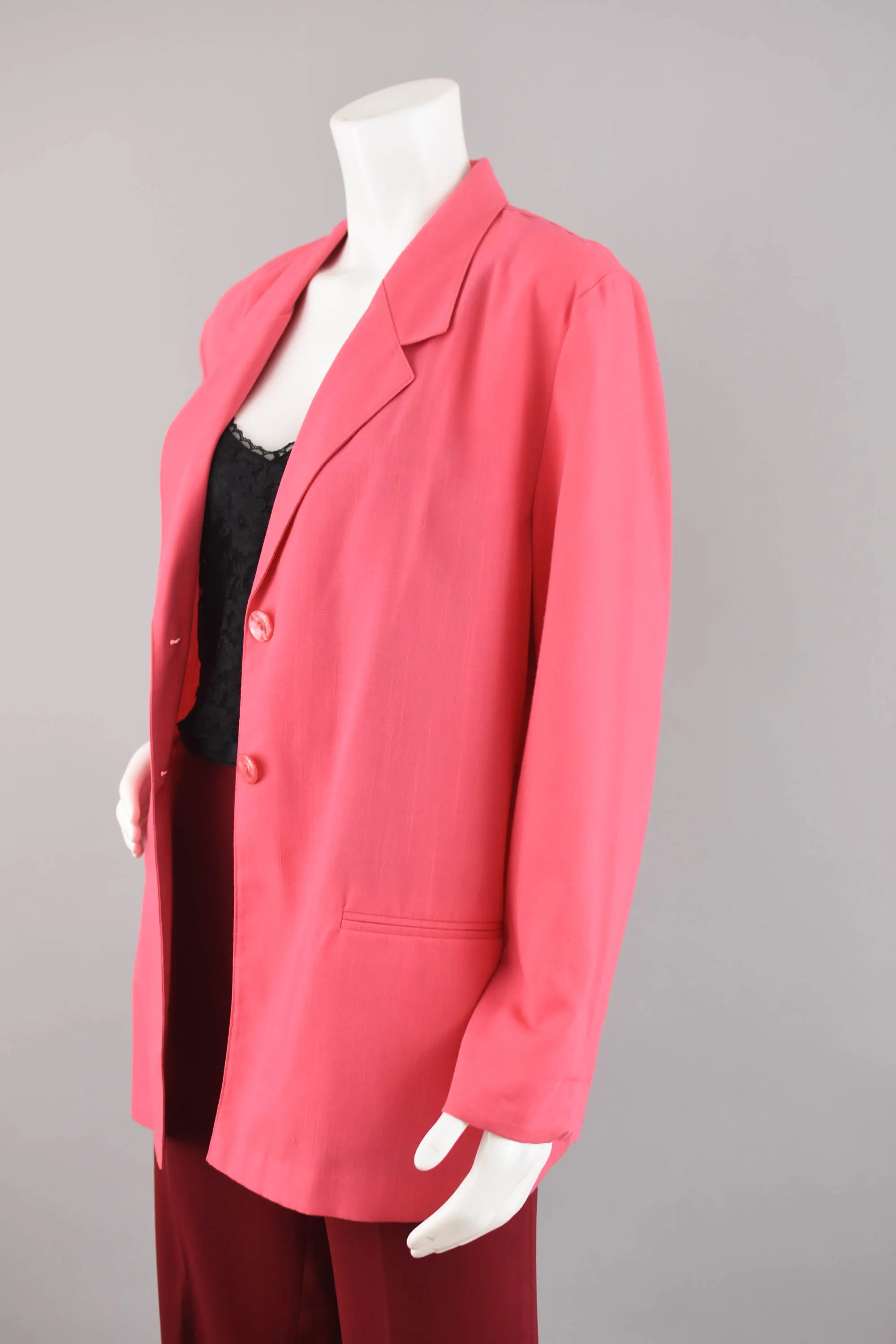 80s Pink Barbiecore Boyfriend Blazer, Women's Size 14