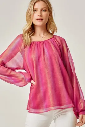 All the Colors Shimmery Pink Top - Andree by Unit