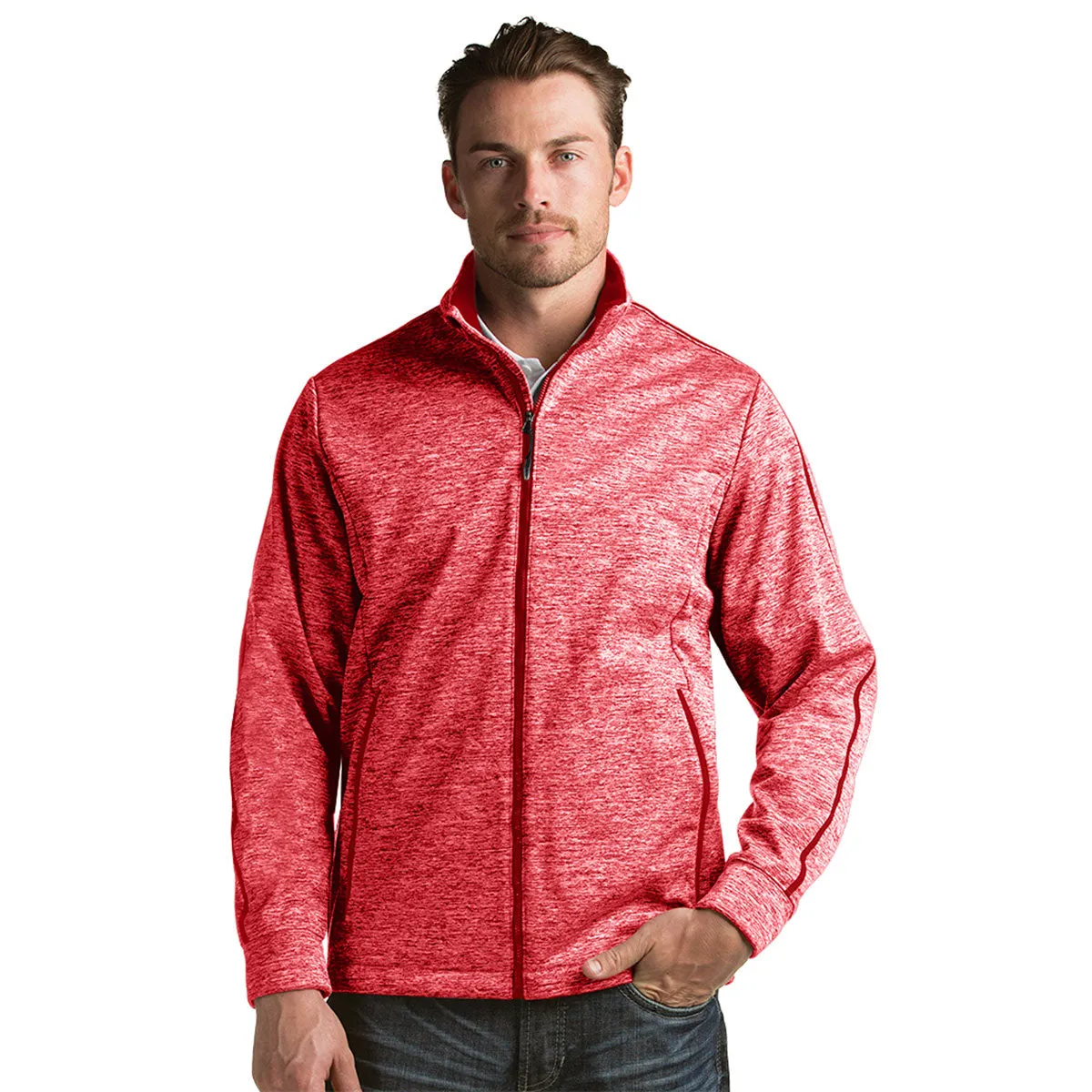 Antigua Men's Dark Red Heather Golf Jacket