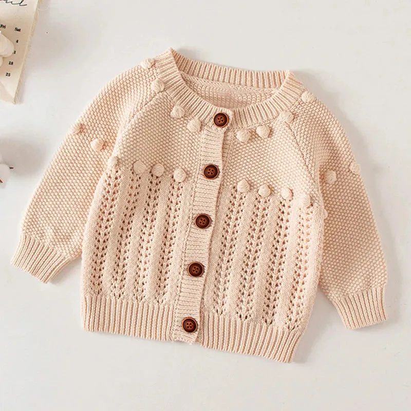 Baby Girls Handmade Floral Design Knitted Sweaters