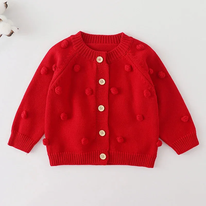 Baby Girls Handmade Floral Design Knitted Sweaters