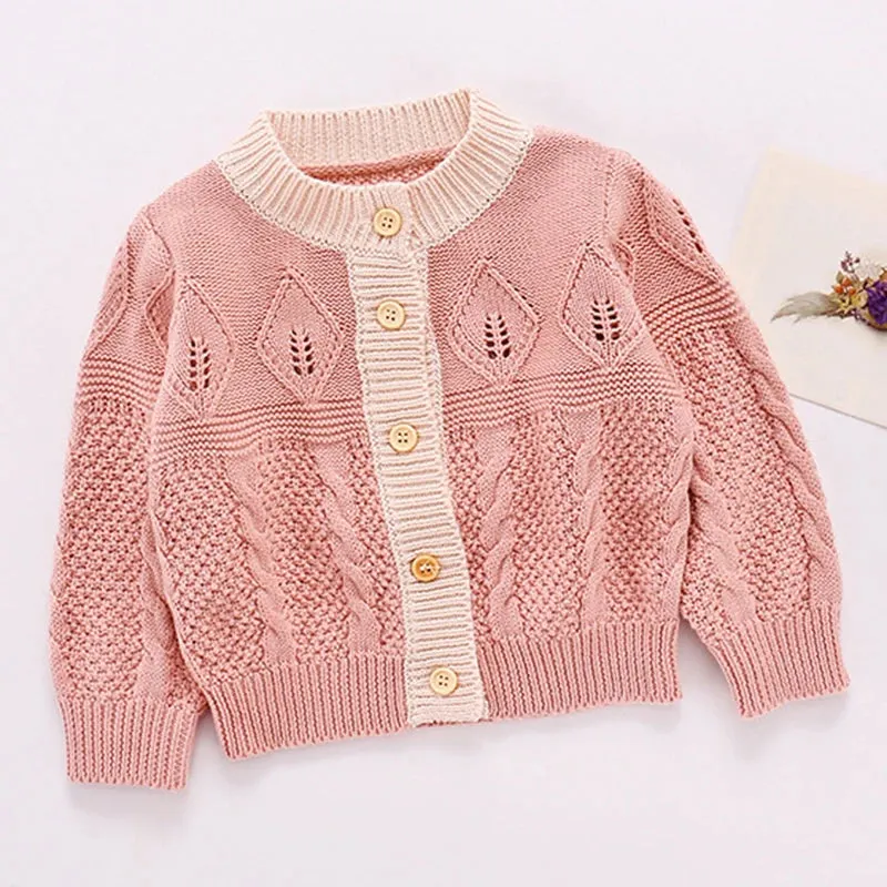 Baby Girls Handmade Floral Design Knitted Sweaters