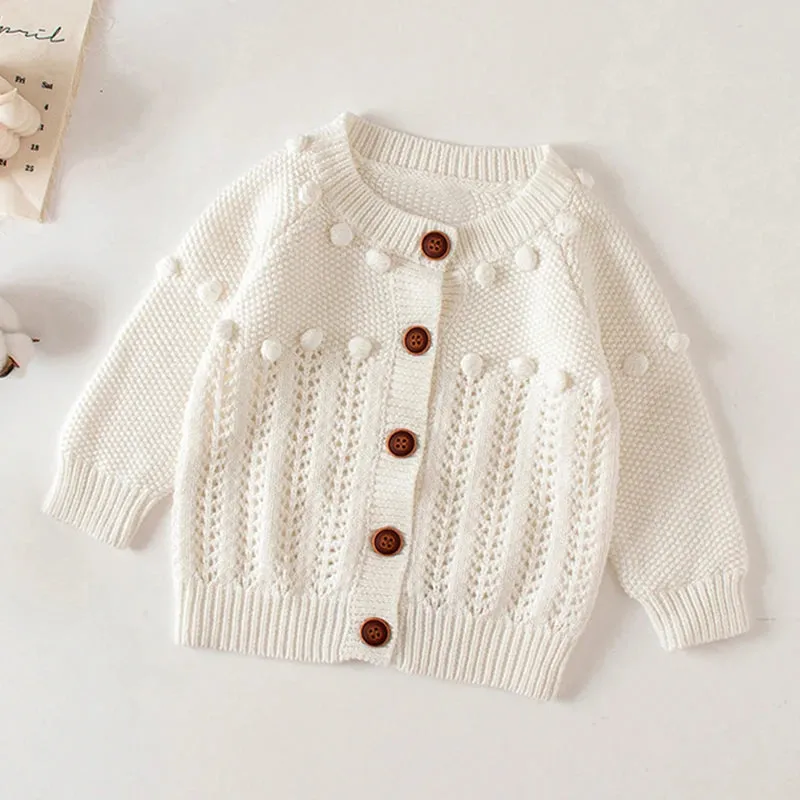 Baby Girls Handmade Floral Design Knitted Sweaters