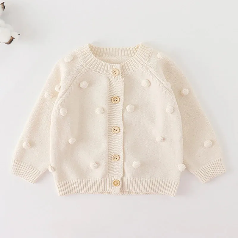 Baby Girls Handmade Floral Design Knitted Sweaters