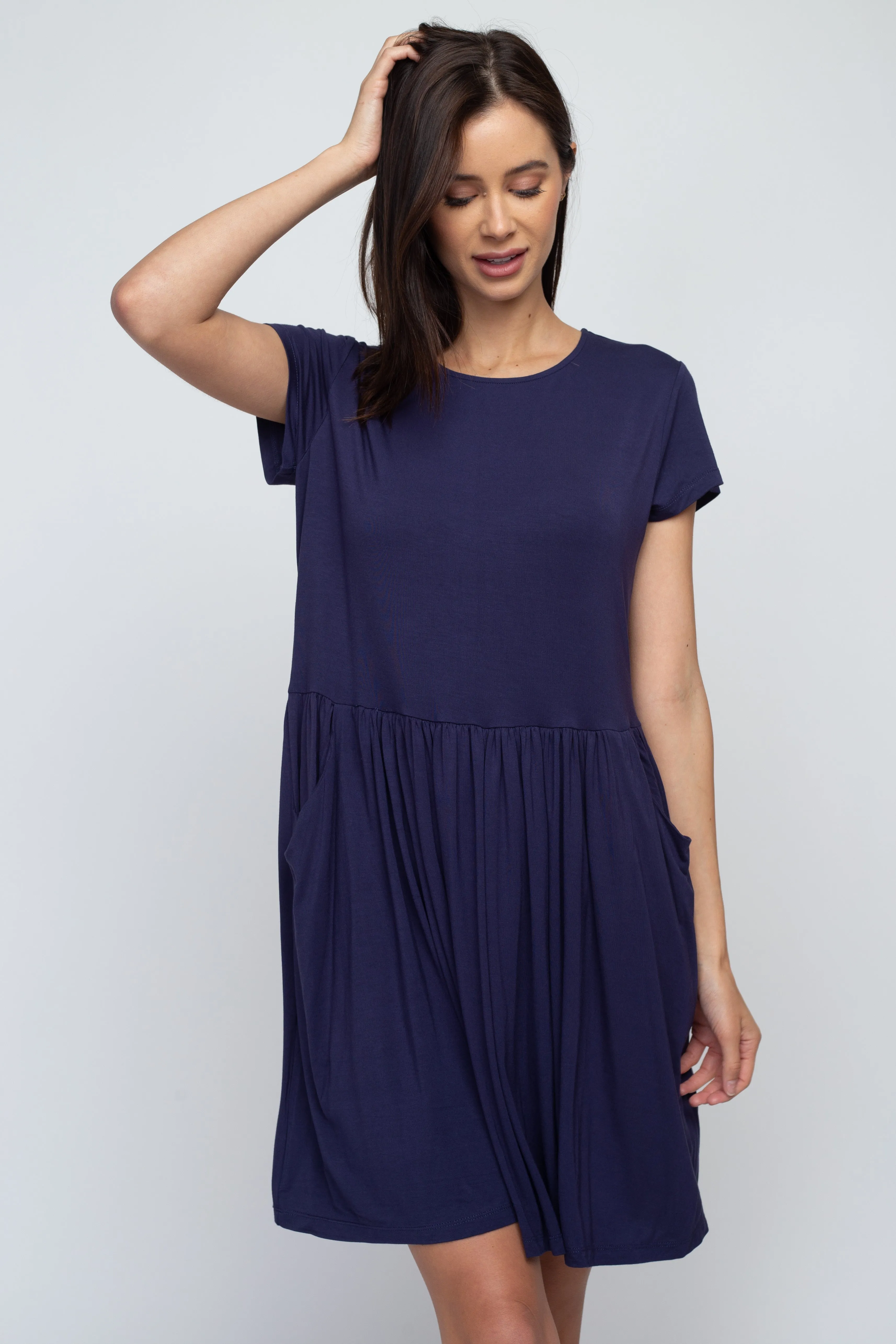 Babydoll Short Sleeve Swing Dress