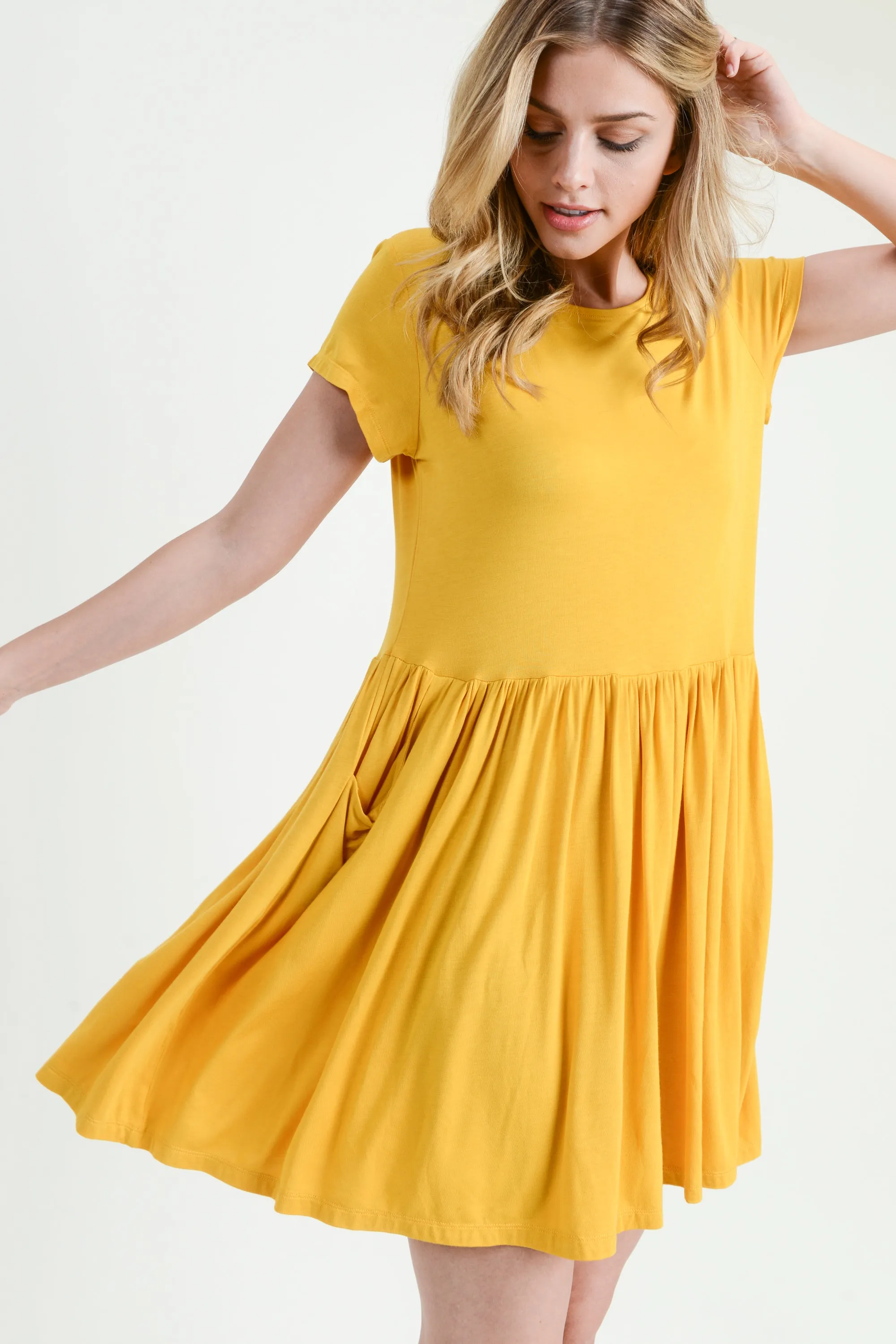 Babydoll Short Sleeve Swing Dress