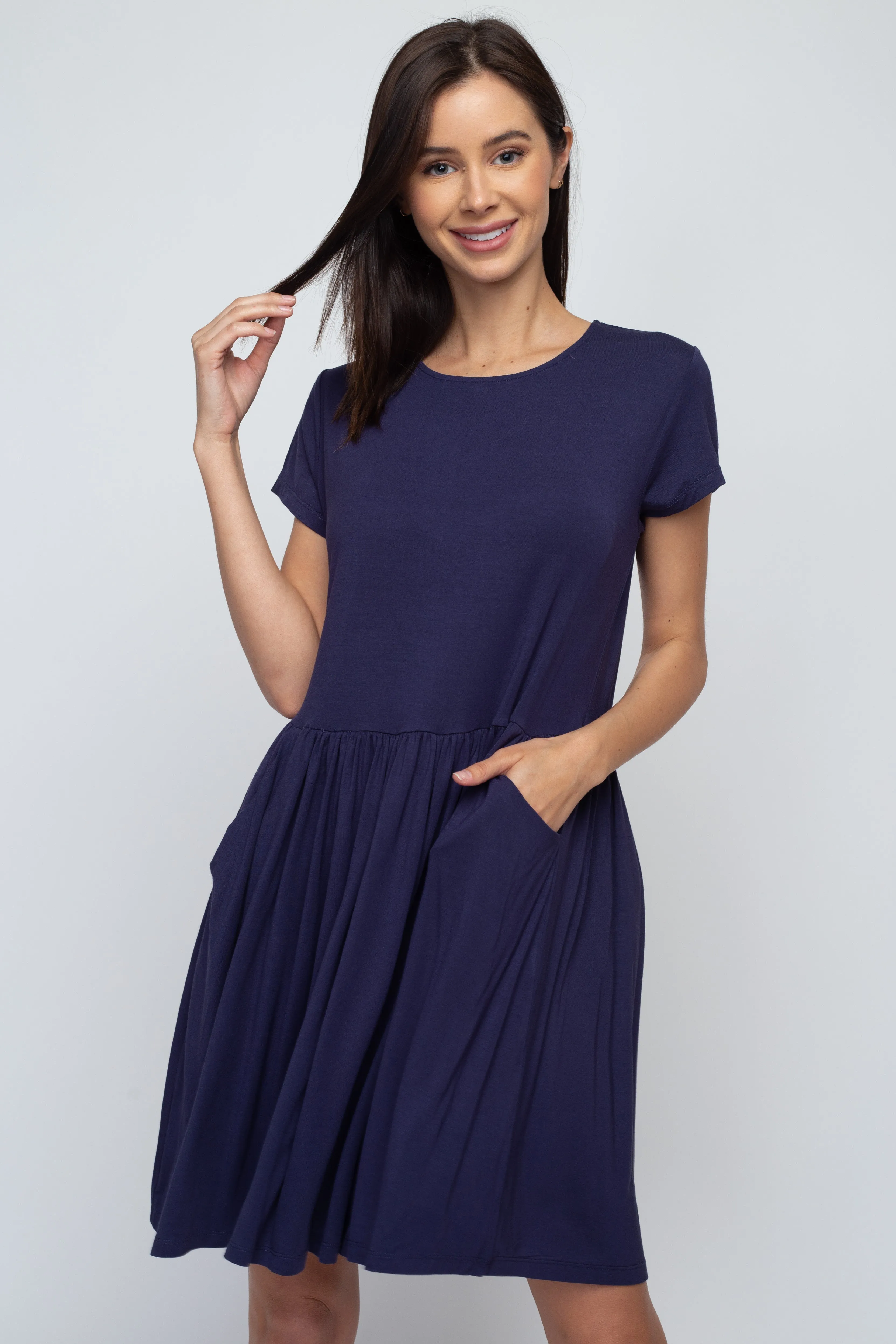 Babydoll Short Sleeve Swing Dress