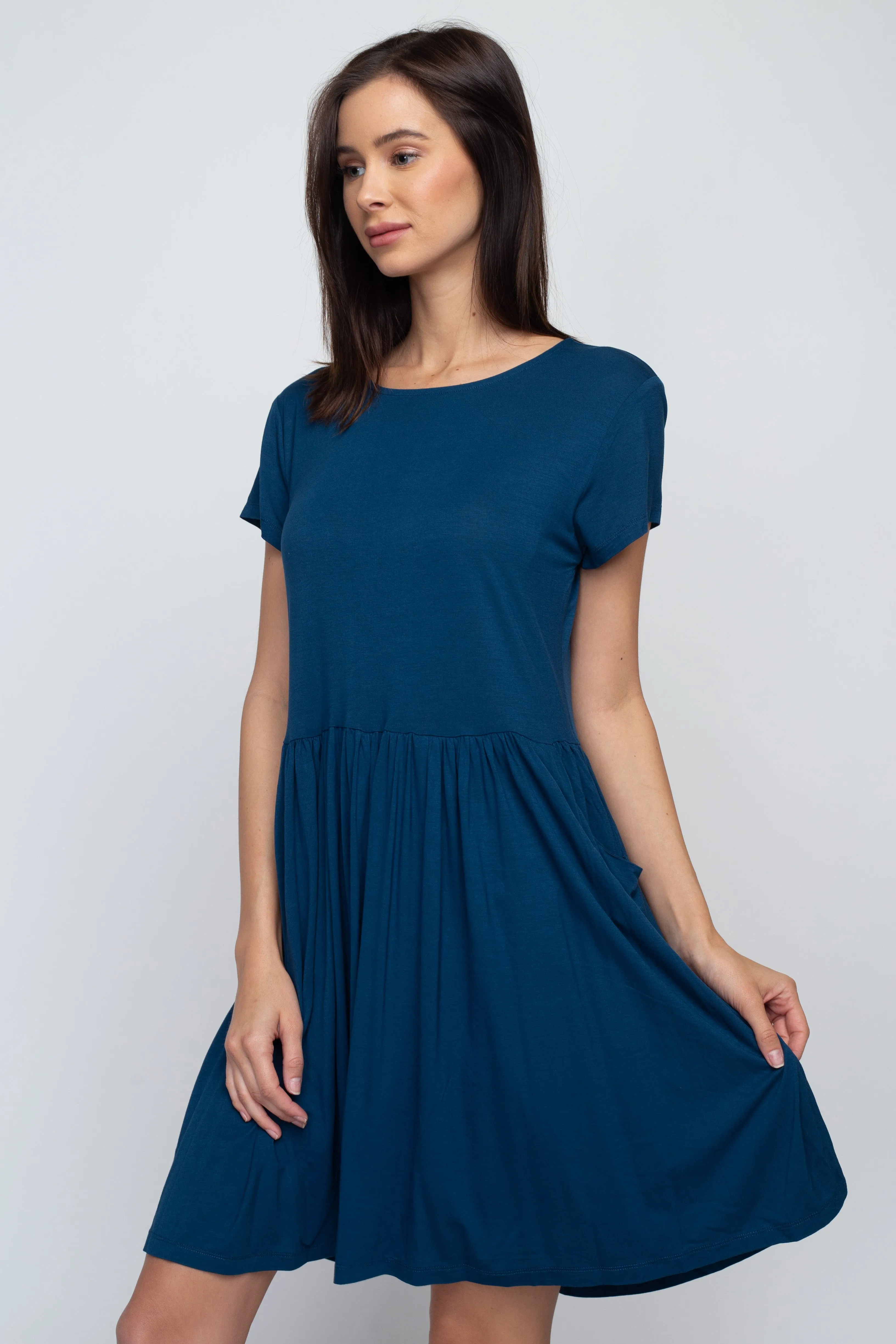 Babydoll Short Sleeve Swing Dress