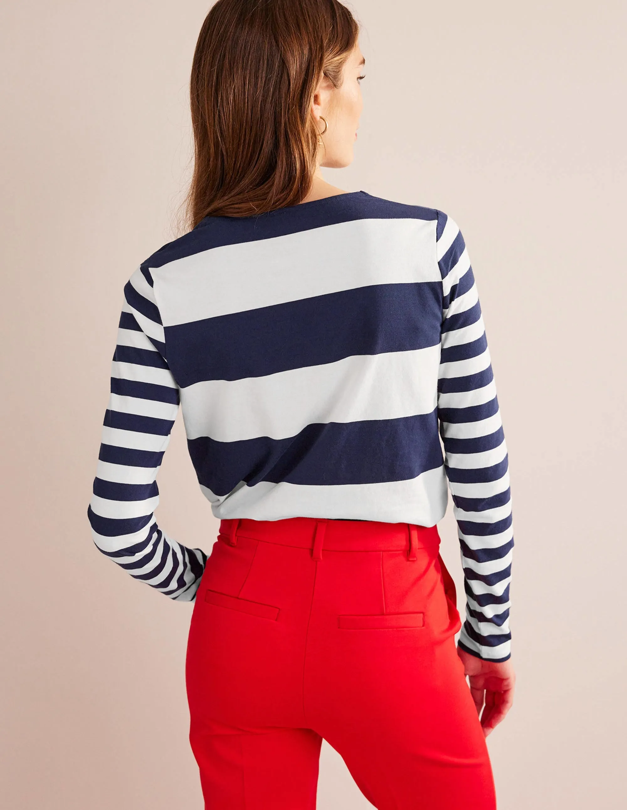 Bea Long Sleeve Breton-French Navy and Ivory