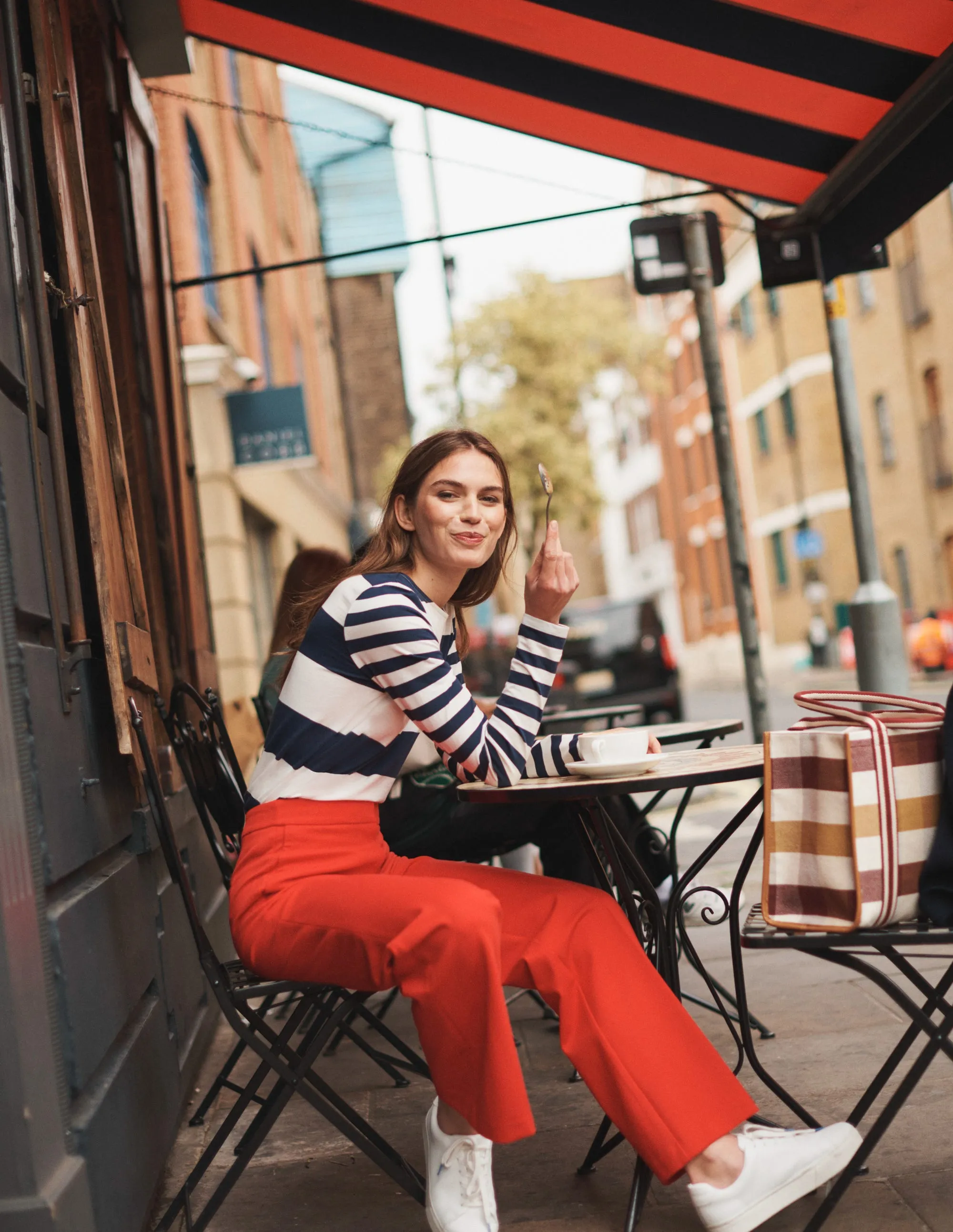 Bea Long Sleeve Breton-French Navy and Ivory