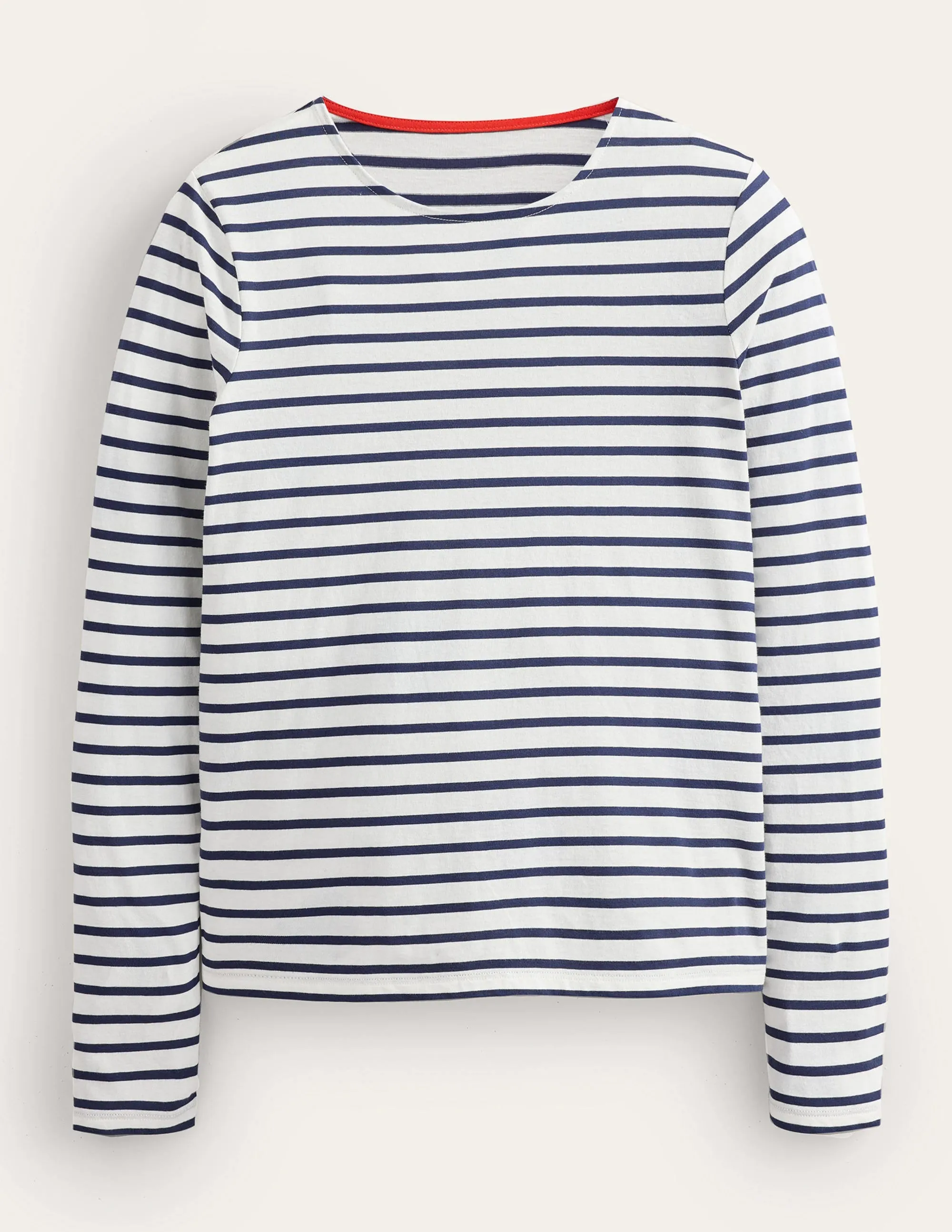 Bea Long Sleeve Breton-Ivory, Navy