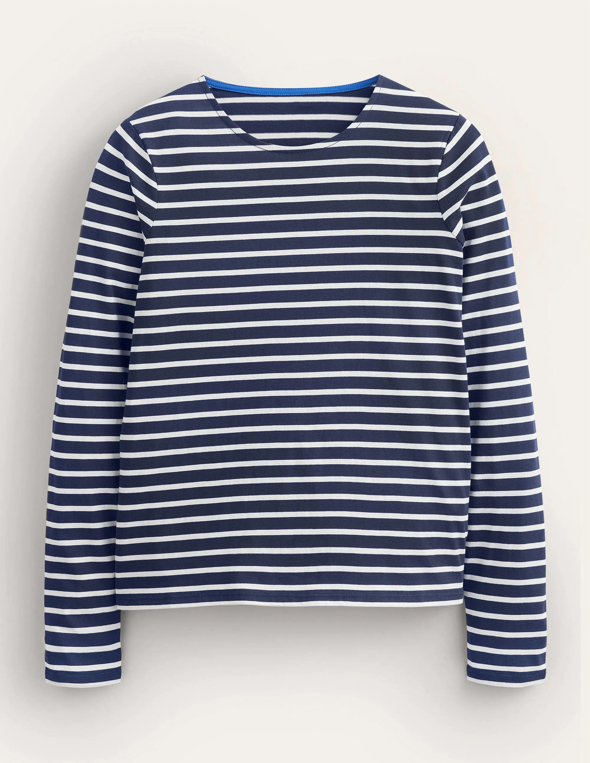 Bea Long Sleeve Breton-Navy, Ivory