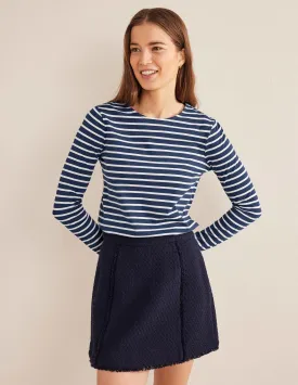 Bea Long Sleeve Breton-Navy, Ivory