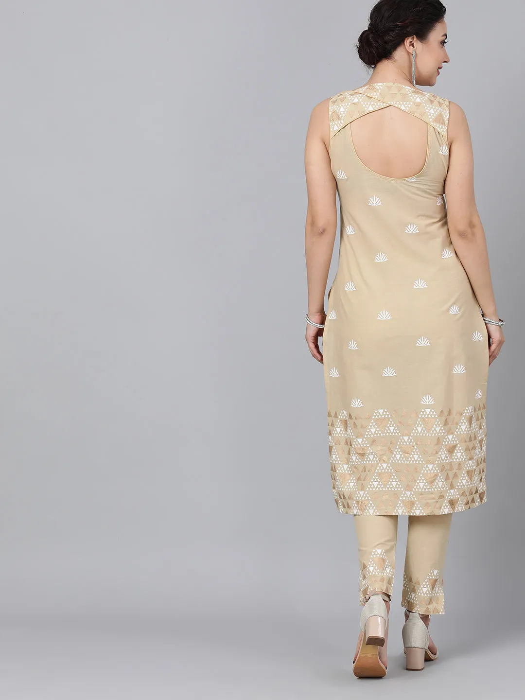 Beige Kurta With Pant