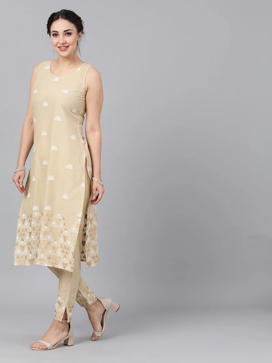 Beige Kurta With Pant