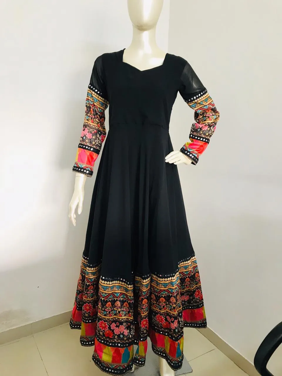 Black traditional ethnic gown