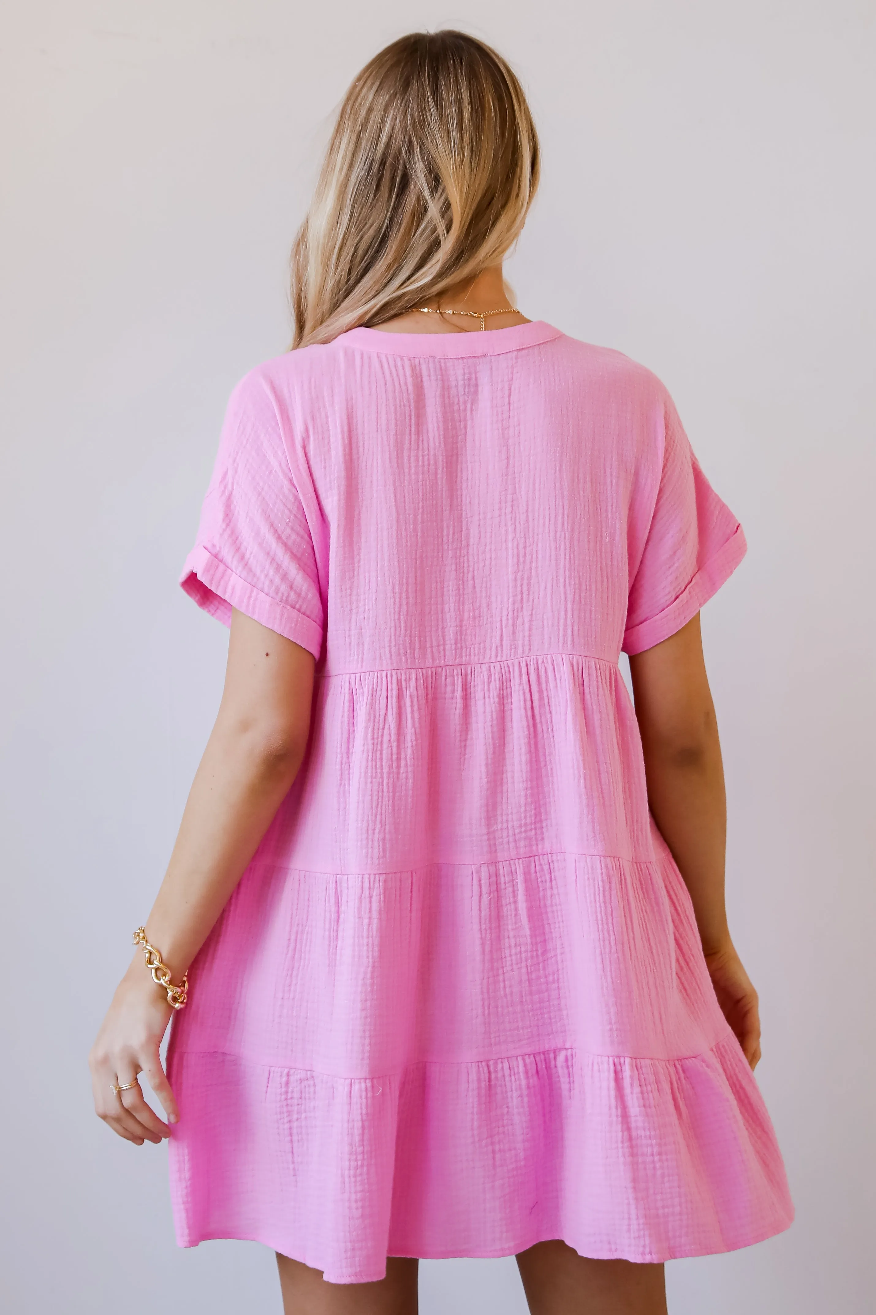 Blissful Oasis Linen Babydoll Mini Dress