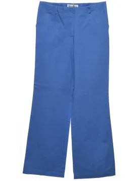 Blue Casual Flared Trousers - W32 L32