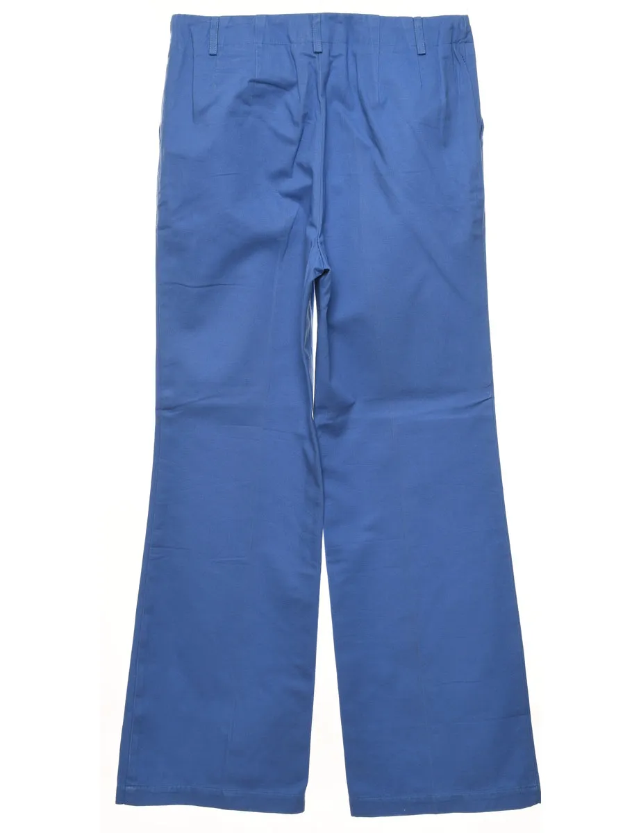 Blue Casual Flared Trousers - W32 L32