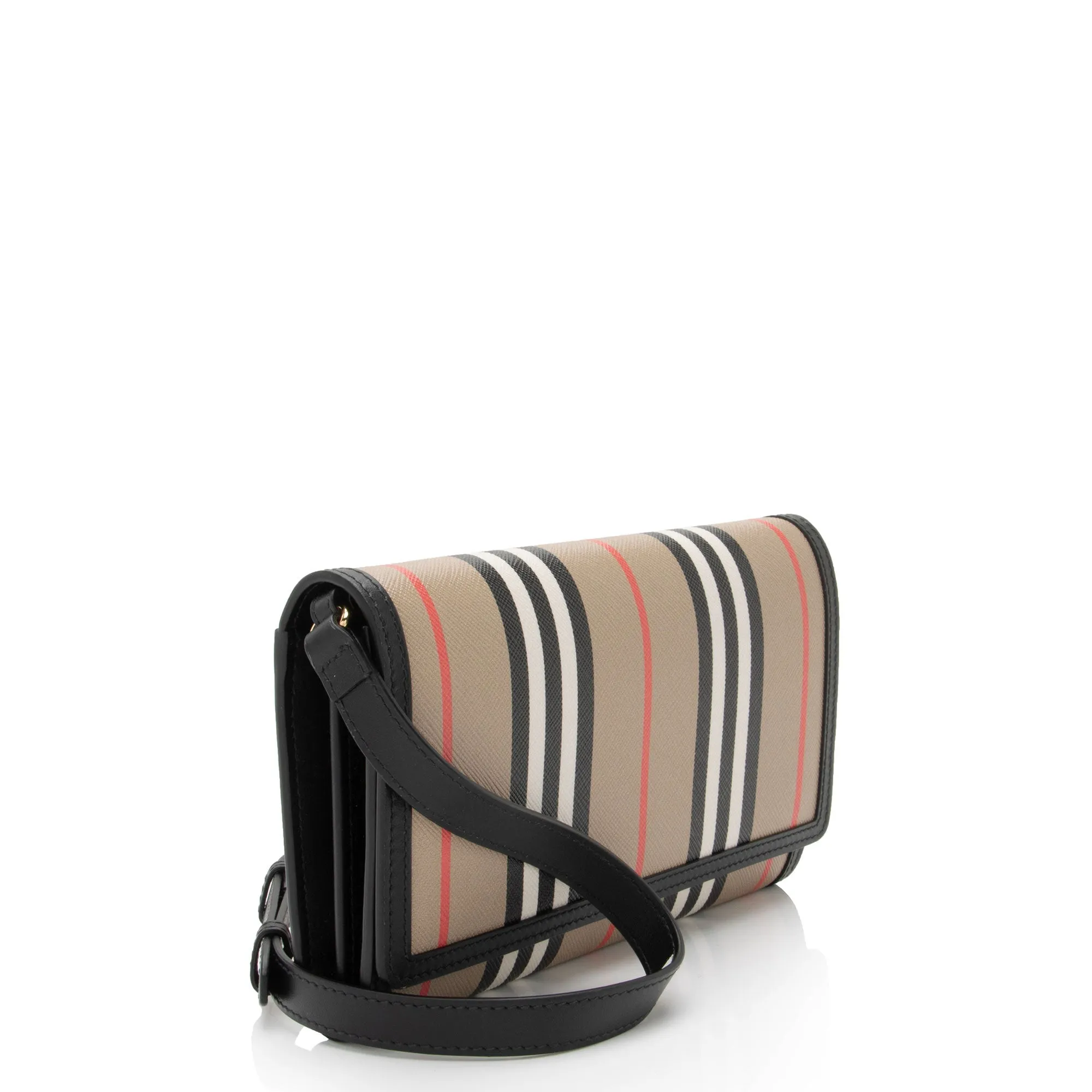 Burberry E-Canvas Icon Stripe Hannah Wallet on Strap