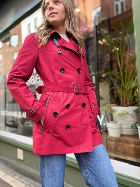 Burberry Red Trench Coat - Size UK 8