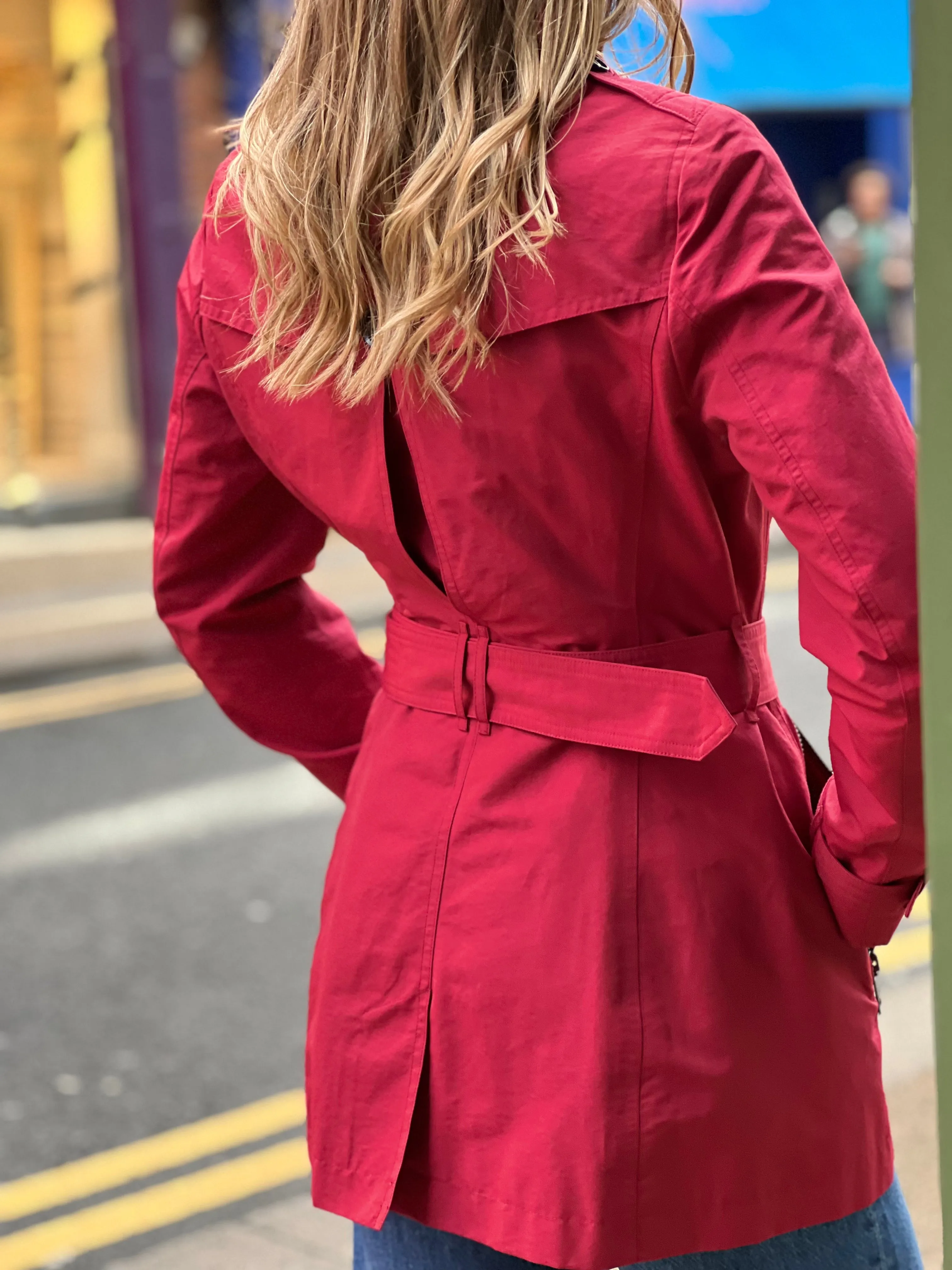 Burberry Red Trench Coat - Size UK 8