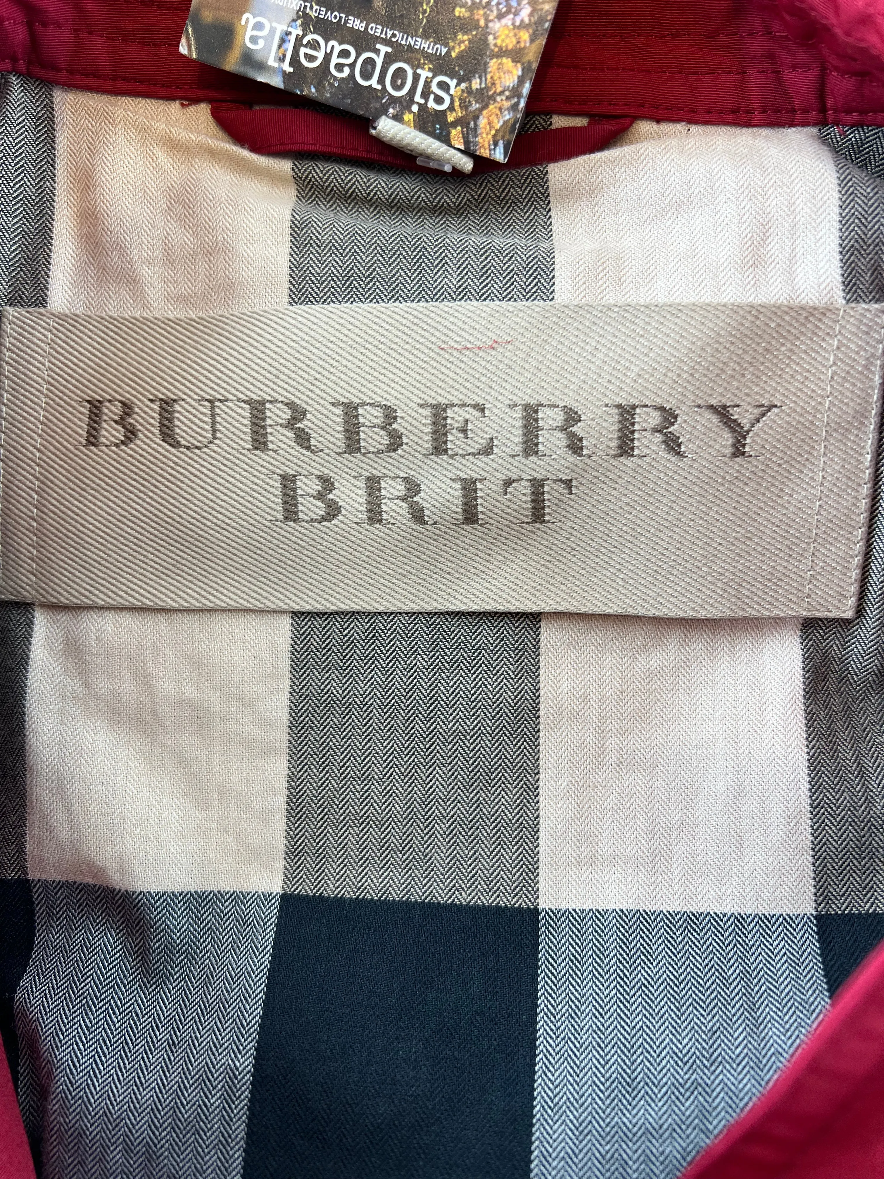 Burberry Red Trench Coat - Size UK 8