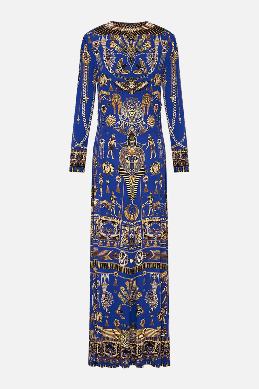 CAMILLA MY FAIR PHAROAH GATHERED JERSEY LONG DRESS