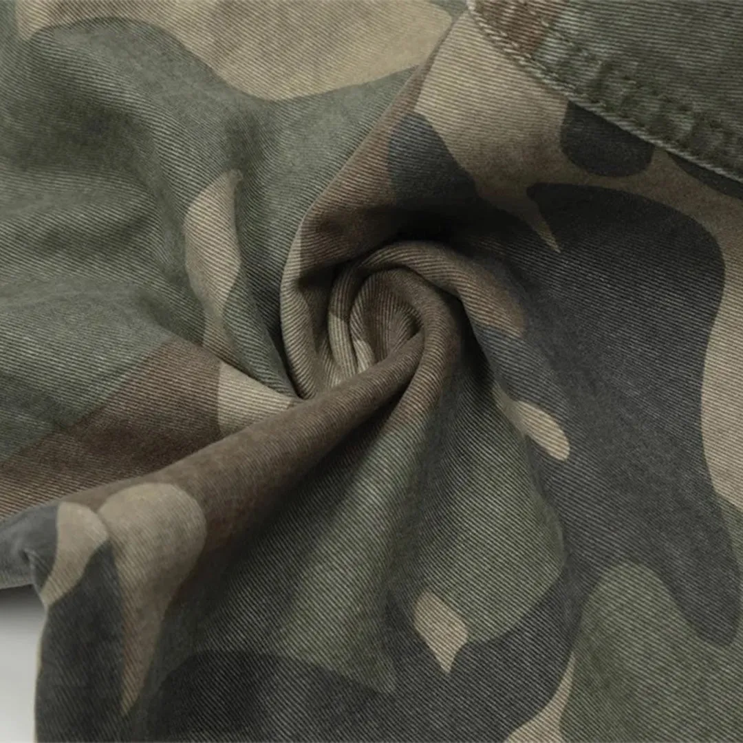 Camouflage Distressed Cargo Trousers