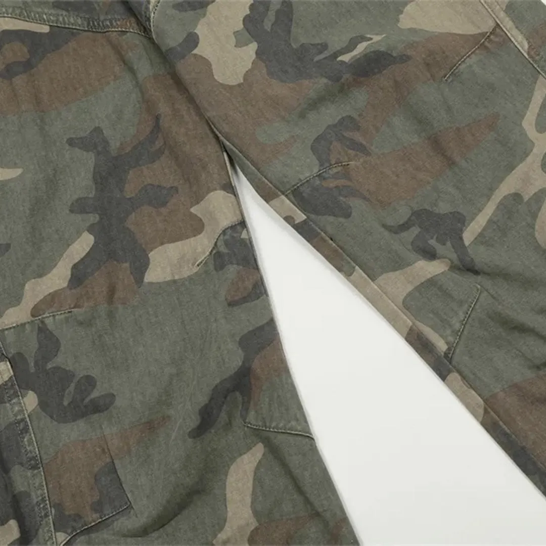 Camouflage Distressed Cargo Trousers