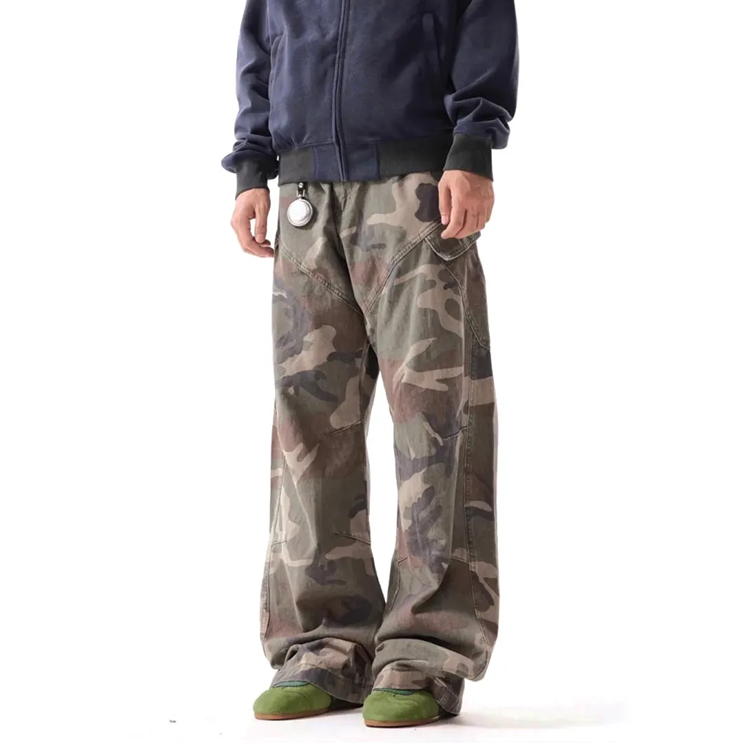 Camouflage Distressed Cargo Trousers