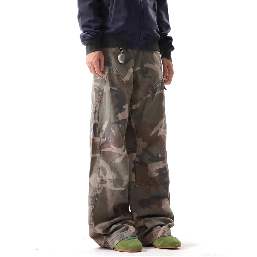 Camouflage Distressed Cargo Trousers