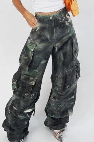 Camouflage multi-pocket pants