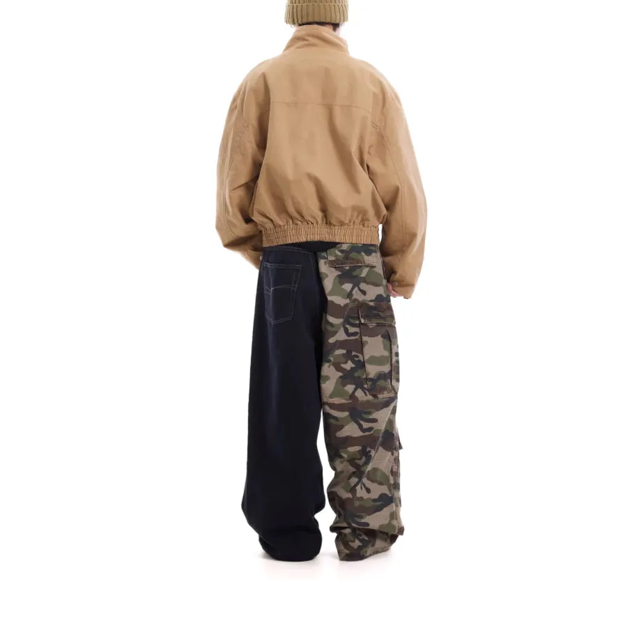 Camouflage Split Cargo Jeans