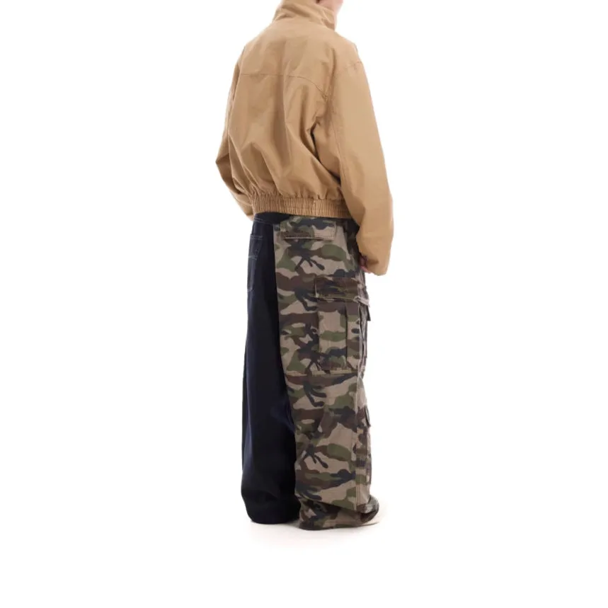 Camouflage Split Cargo Jeans