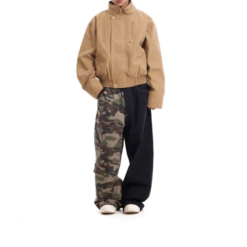 Camouflage Split Cargo Jeans