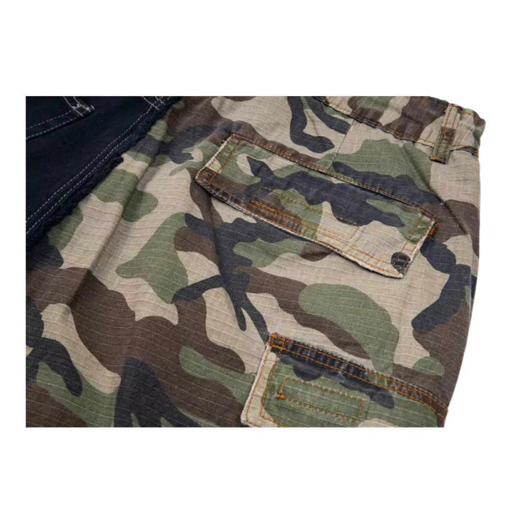 Camouflage Split Cargo Jeans