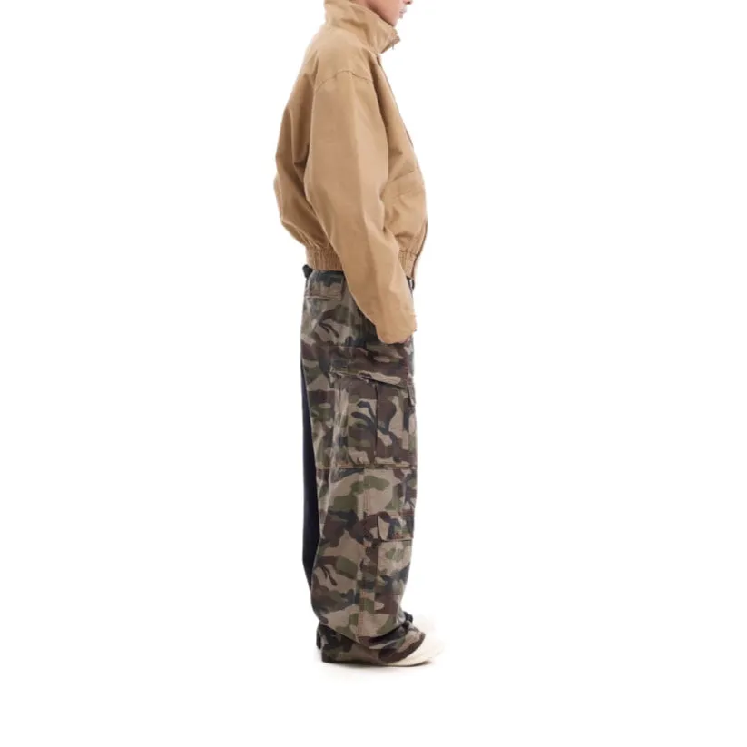 Camouflage Split Cargo Jeans