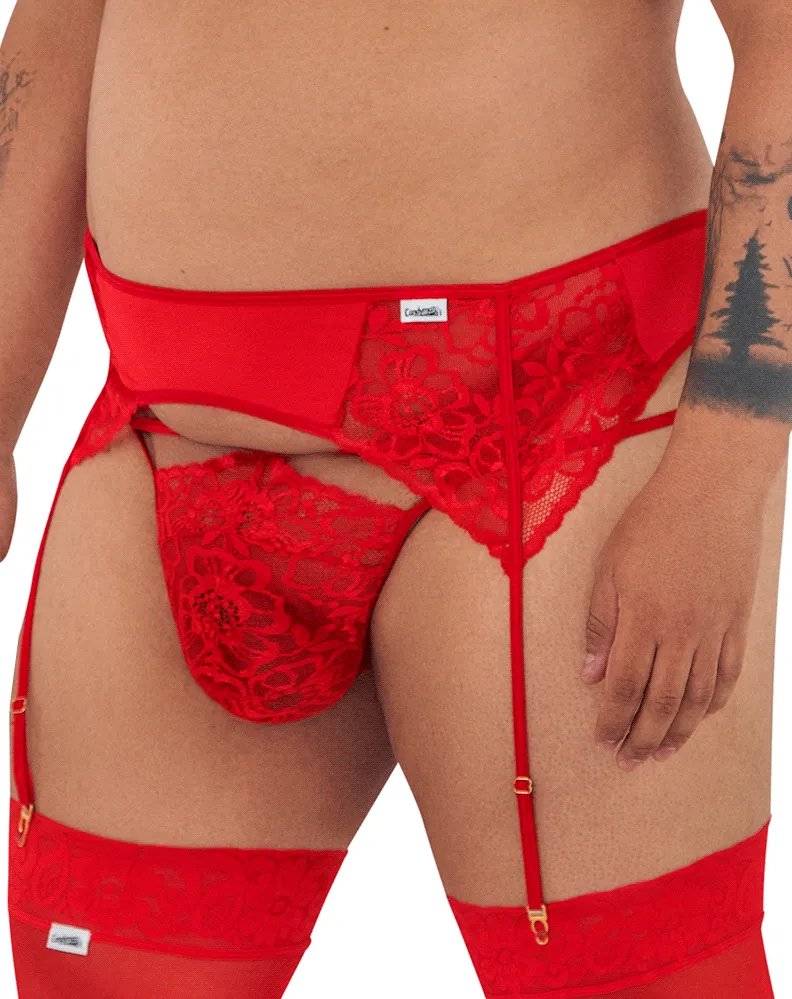 Candyman 99550x Lace Garter-jockstrap Red