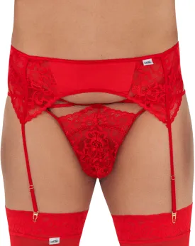 Candyman 99550x Lace Garter-jockstrap Red