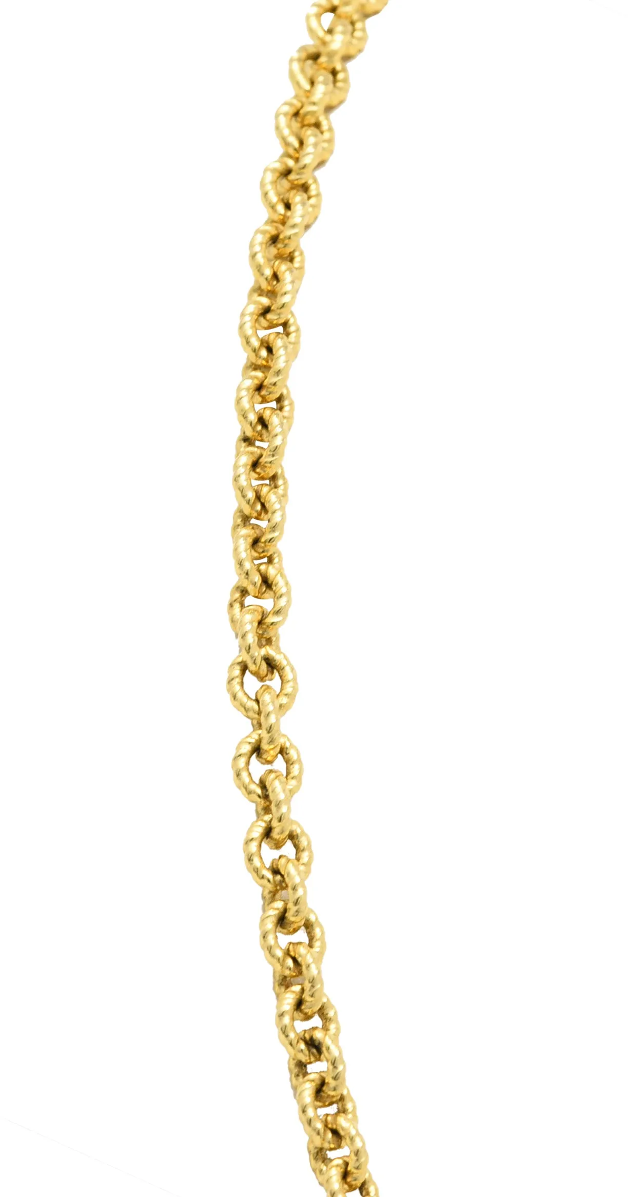 Carrera y Carrera Diamond 18 Karat Yellow Gold Twisted Rope Link Toggle Necklace