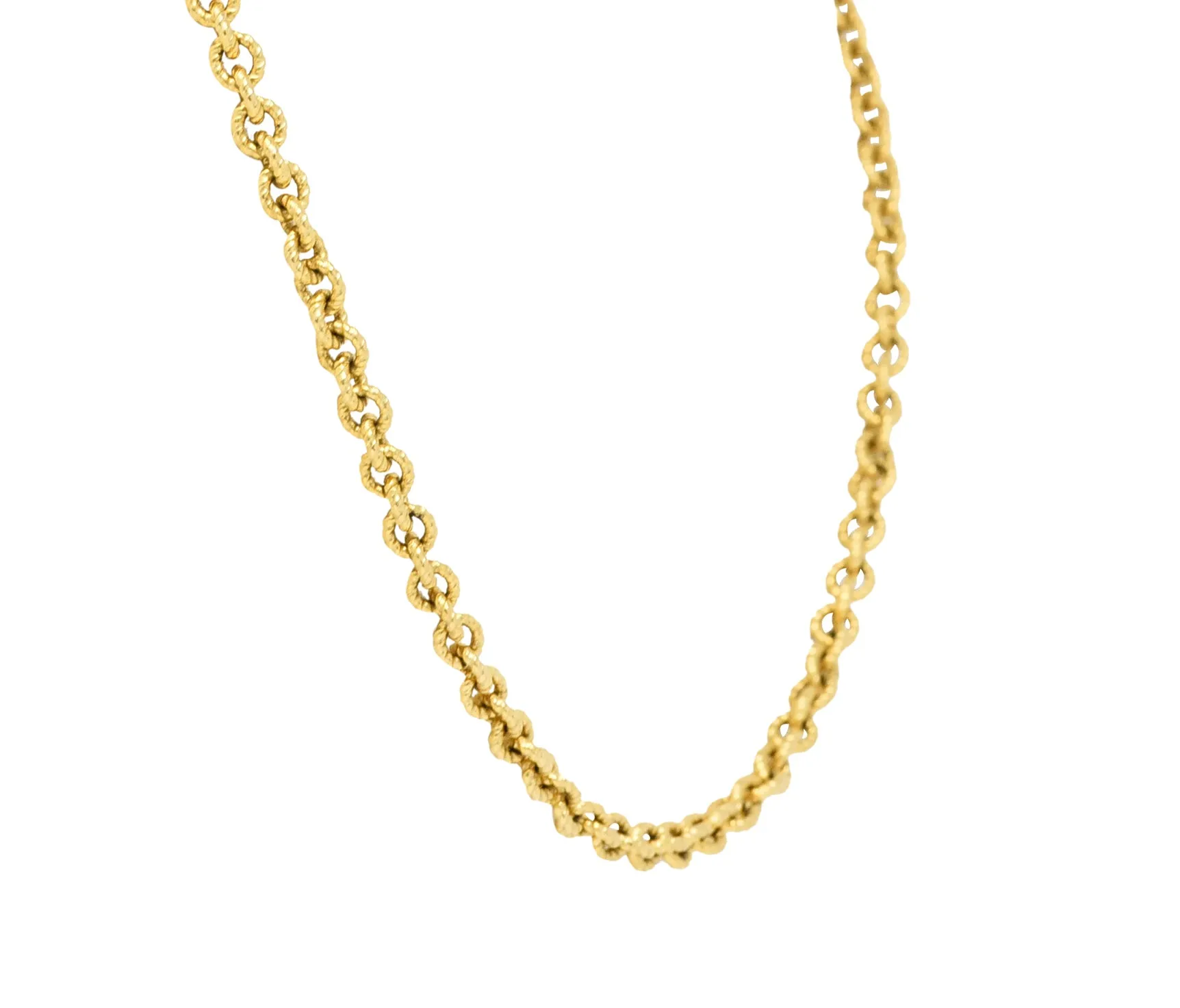 Carrera y Carrera Diamond 18 Karat Yellow Gold Twisted Rope Link Toggle Necklace