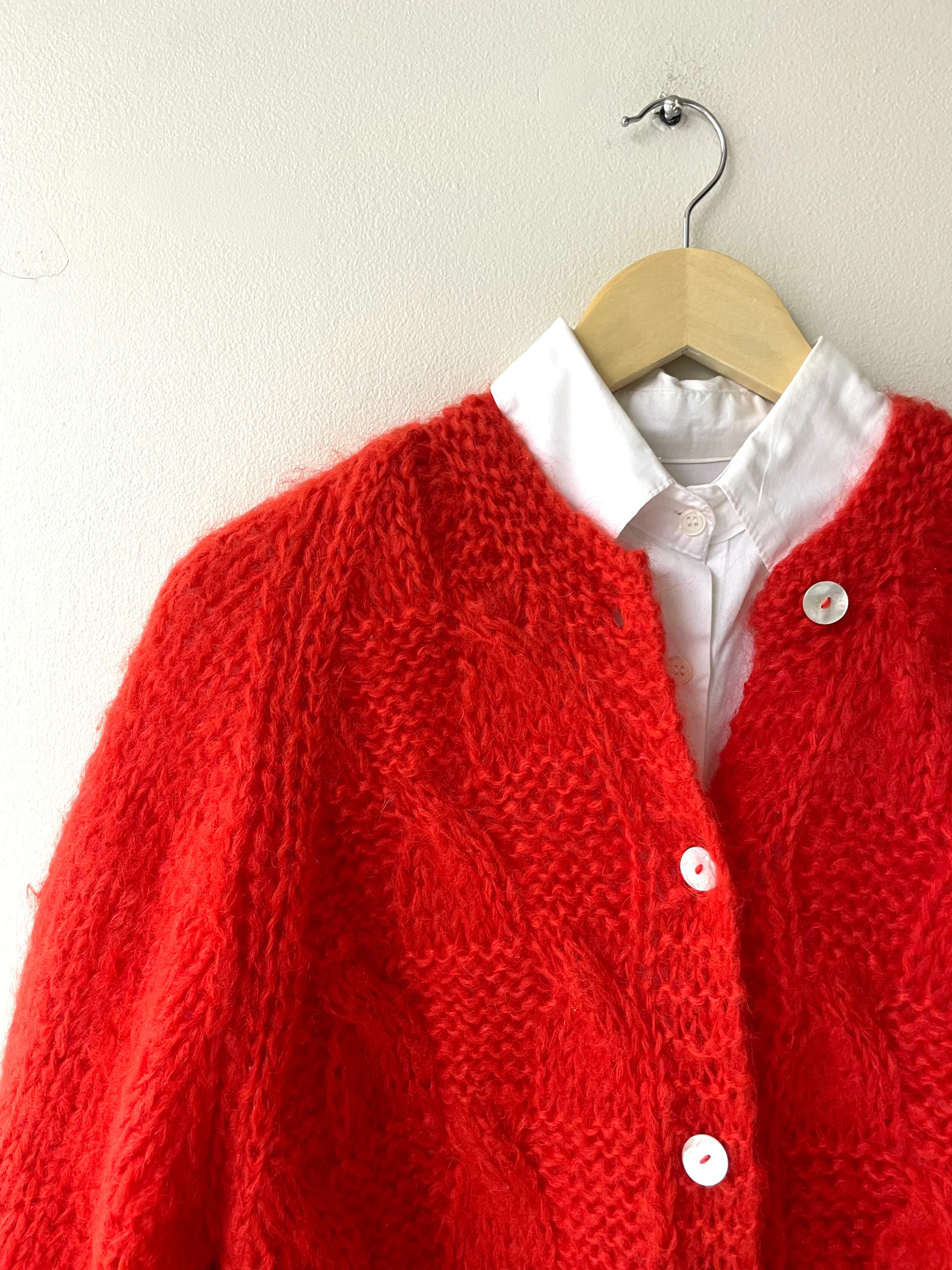 Cherries in the Snow Mohair Cardigan | 1960s